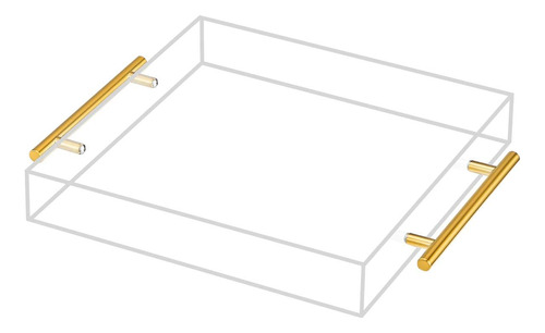 Mukeen Bandeja De Acrílico Transparente Con Asas De Metal,.