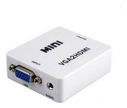 Mini Conversor Adaptador Hdmi Para Vga + Áudio