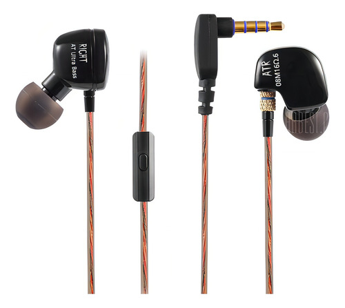 Auriculares In Ear KZ AT/R Negro con Micrófono y Cancelación de Ruido