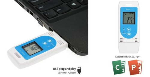 Datalogger Temperatura Umidade Usb C/ Software Data Logger