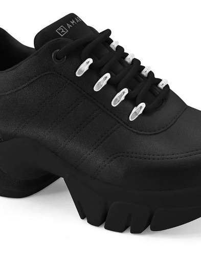 Imagem 3 de 4 de Tênis Feminino Ramarim Dad Sneaker Chunky 2180203 Preto