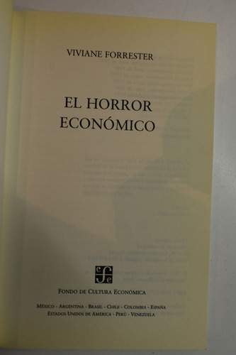 El Horror Económico Viviane Forrester C253 (Usado)