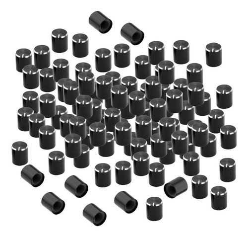100 Paquetes De Tapas De Botón De Perilla De Negro
