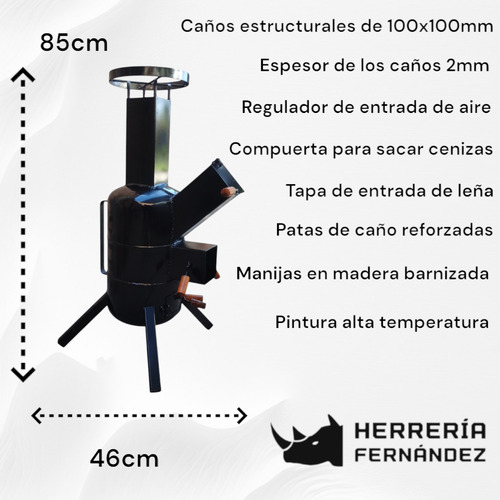 Cocina Rocket F450 / Cocina A Leña / Salamandra