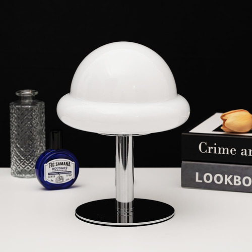 Lámpara De Mesa De Cristal Blanco - 3 Colores
