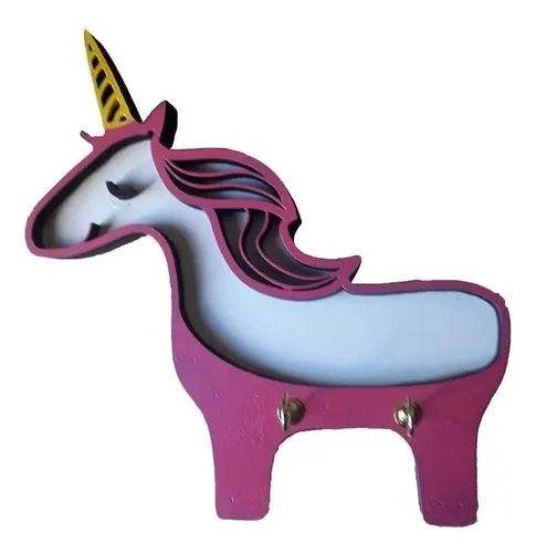 PERCHERO INFANTIL PARED UNICORNIOS 5 GANCHOS