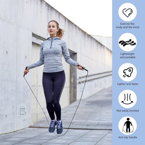 Cuerda Para Saltar , 3 Metros Ajustable Y Con Manijas Cómodas, Calidad Premium, Mejor Cuerda Ligera Para Mantenerse En Forma, Pérdida De Peso, Ejercicios Cardiovasculares