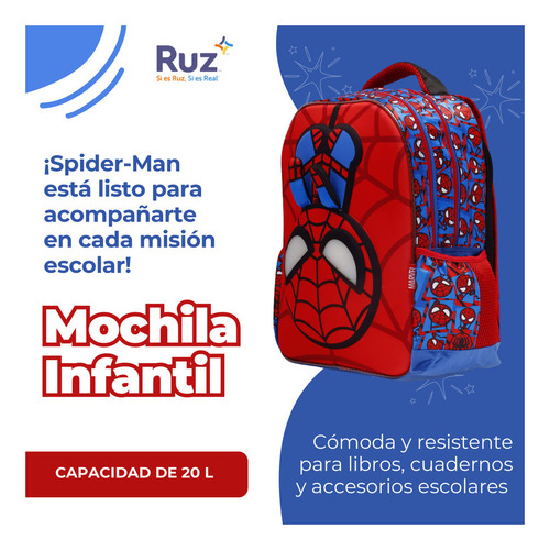 Mochila Primaria Infantil Marvel Spider-man 20 L Rojo