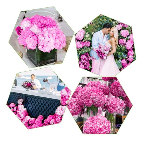 5 Piezas De Flores Artificiales De Hortensia Con Tacto Real