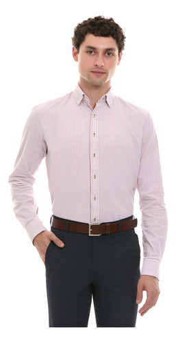 Camisa Formal Hombre Fit Slim Cuadros Lino Vittorio Forti
