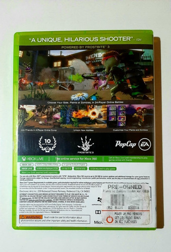 Planta Vs Zombies Xbox 360 Lenny Star Games