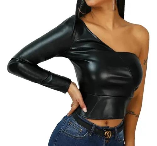 Blusa de cuero hotsell