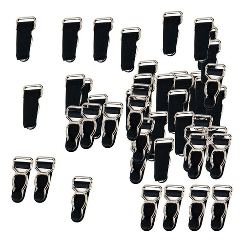 Los Hombres \ 's Clips Liguero Ganchos 10pcs Apretones Negro