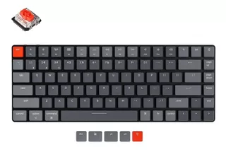 Teclado gamer bluetooth Keychron K3 QWERTY Gateron Low Profile Red inglés US color black con luz RGB