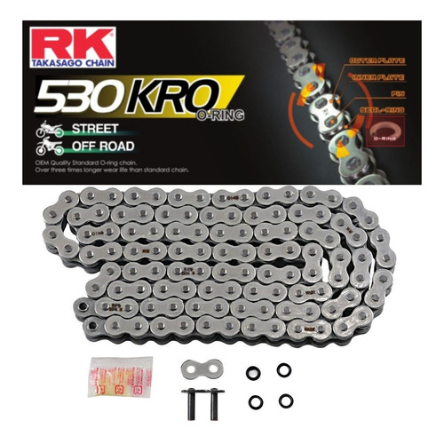 Corrente Rk Kro 530 C/ Retentor Gsx750f Bandit Fazer 600 Fz6