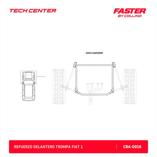 Imagen 4 de 5 de Refuerzo Inferior Collino Fiat Uno Tren Delantero Sin Tensor