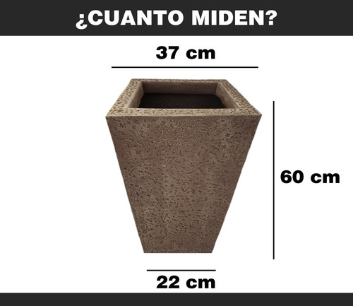 Imagen 7 de 7 de Maceta Minimalista Piramidal Mejor Que Fibra De Vidrio .100