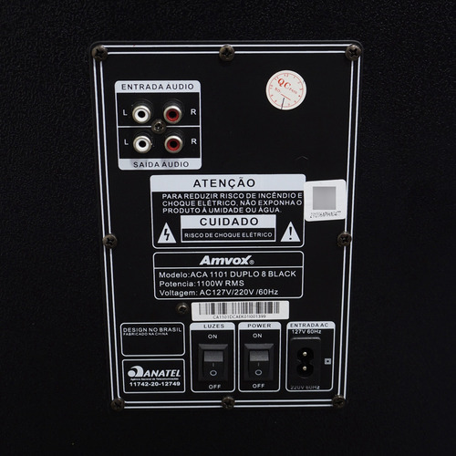 Caixa Som Amplificada Bluetooth 1100w Rms Usb 2 Microfone