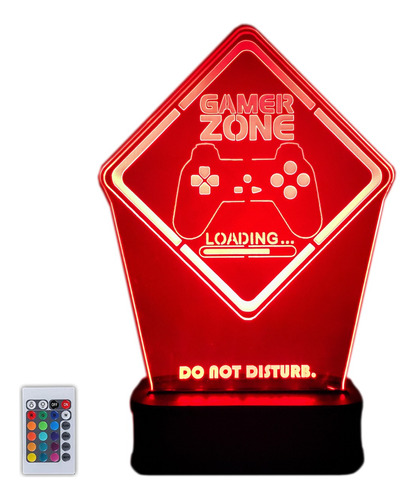 Lámpara Acrilico Led Gamer Multicolor Game Zone Gaming