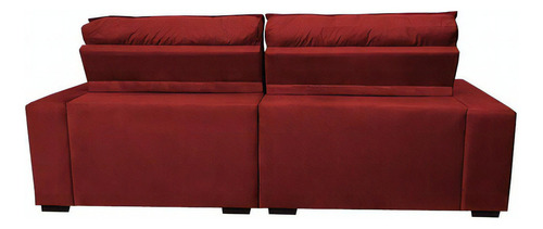 Sofá Retrátil e Reclinável com Molas Ensacadas Cama inBox Gold 2,92m Tecido Suede Velusoft Vermelho
