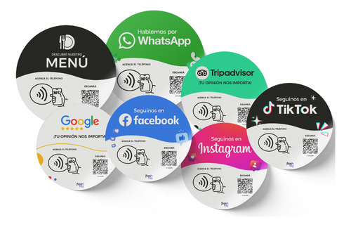 Sticker Bajo Vidrio - Calcomanias Google - Ig - Menú - Web
