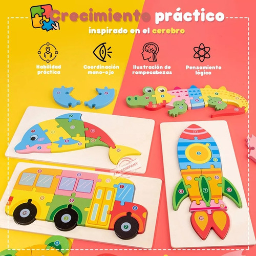 Imagen 9 de 9 de Rompecabezas Madera Para Niños Abecedario Fig. Abeja