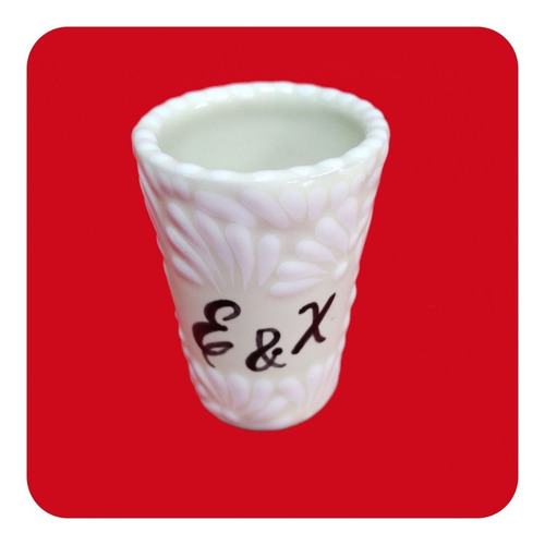 Imagen 4 de 6 de 50 Tequileros Personalizados Talavera Poblana Beige Bco Tql