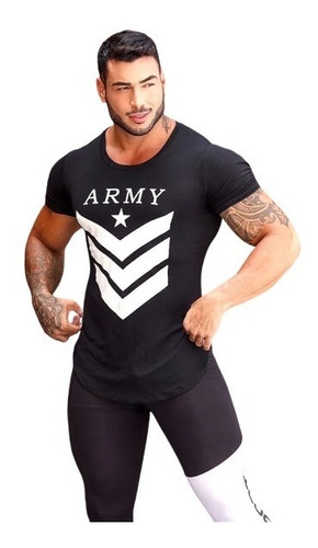 Camisa Masculina Longline Army Sports