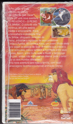 Rei Leão Il O Reino De Simba Raridade Filme Vhs Novo Dublado