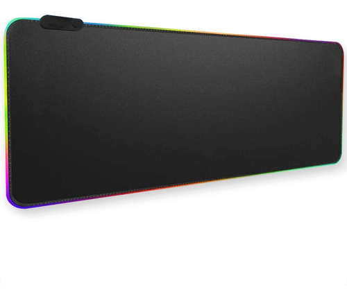 Mousepad Gamer Led Rgb 7 Cores Tamanho Grande 80 X 30cm Mp01 Cor Preto Desenho impresso Liso