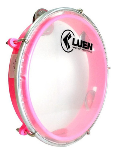 Pandeiro Luen 8 Abs Baby Garra Rosa Pele Cristal Oferta!