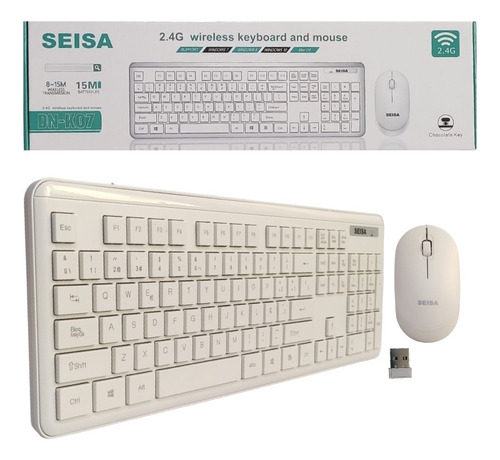 Teclado Y Mouse Inalámbrico Para Pc Laptop Mac Blanco