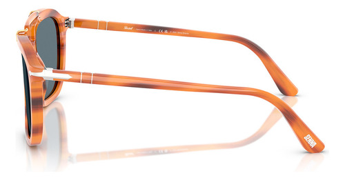 Óculos De Sol Persol Senna Series Po0203s 960/r5-57 Cor Marrom Armação Marrom Haste Marrom Lente Azul