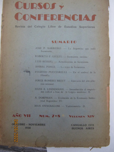 Revista Cursos Y Conferencias Nº 7-8 Octubre 1938