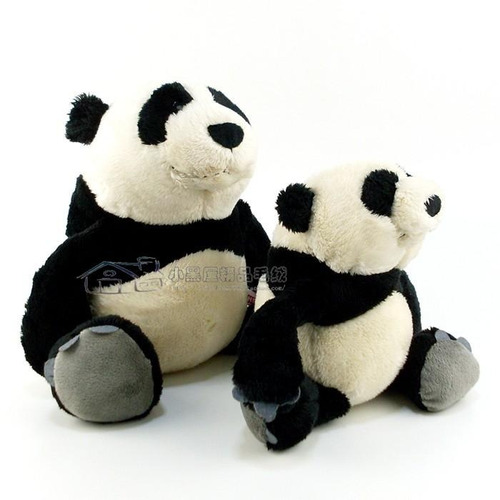 Ursinho Panda Familía Pelúcia Mãe 25cm + 1 Filhote Com 15cm