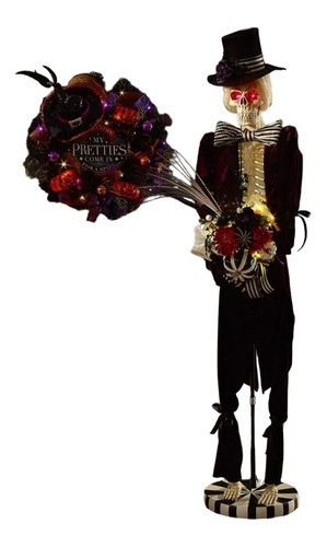 Decoracion Spooky Skeleton Iluminada 1.80mts Members Mark