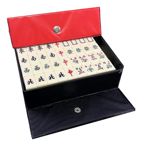 Tradicional Portátil 144 Azulejos Acrílico Mahjong Para