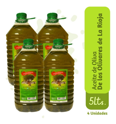 Aceite De Oliva De Los Olivares Riojanos 4 Und. X 5 Litros