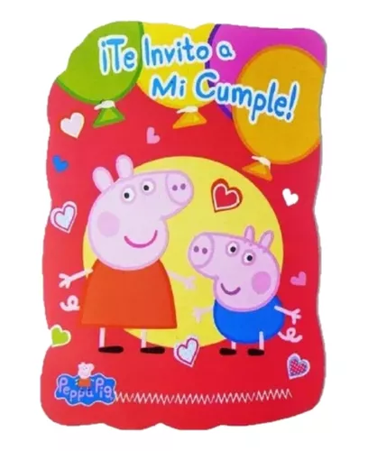 Tarjetitas De Invitación De Cumpleaños X 10u. - Peppa Pig