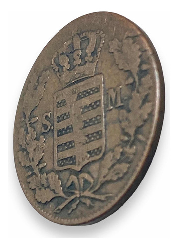 Moneda Ant Ducado Sajonia Meiningen Alemania 2 Pfennige 1842 (Usado)