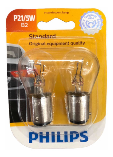 Set 2x Bulbos Halógeno Philips Oem Standard Foco 12v P21/5w