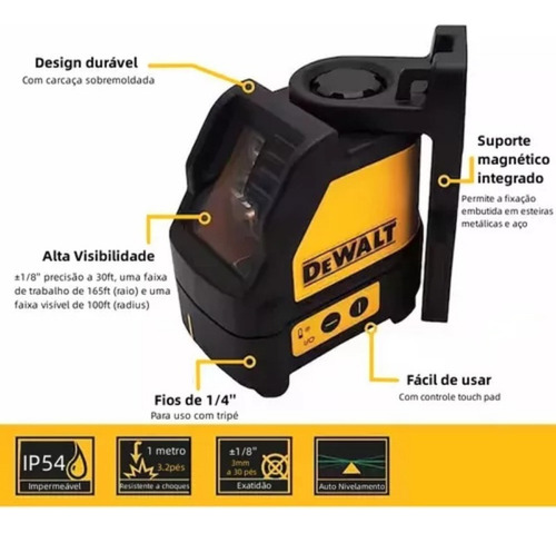 Para Linha Verde Dewalt Laser Level 2 Cross Lines Laser