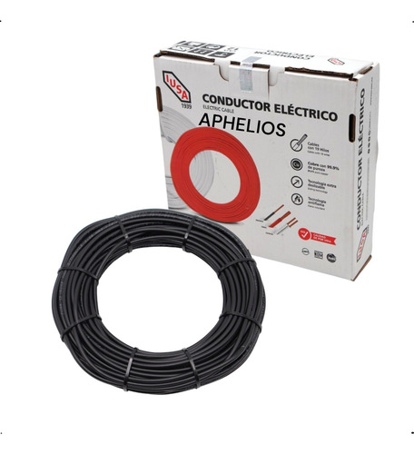 20 Mts Cable 100% Cobre Calibre 14 Awg Color Negro Iusa