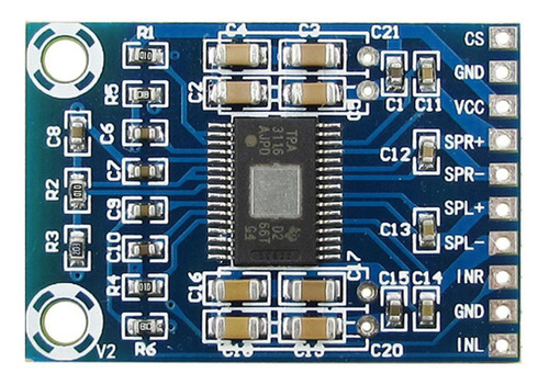 Placa Amplificadora Estéreo De Audio De Potencia Digital Tpa