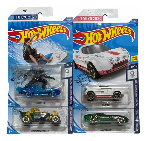 Hot Wheels 4 Autos De Olmpic Games Tokyo 2020 Surfing Felion