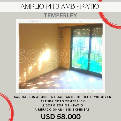 Imagen 1 de 12 de Venta Ph Tipo Casa 3 Ambientes En Temperley Sin Expensas