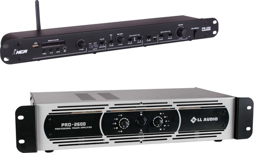 Kit Amplificador Pro2600 + Pré Amplificador Pr-200 Ll Áudio Cor Preto Potência De Saída Rms 150 W 127/220v