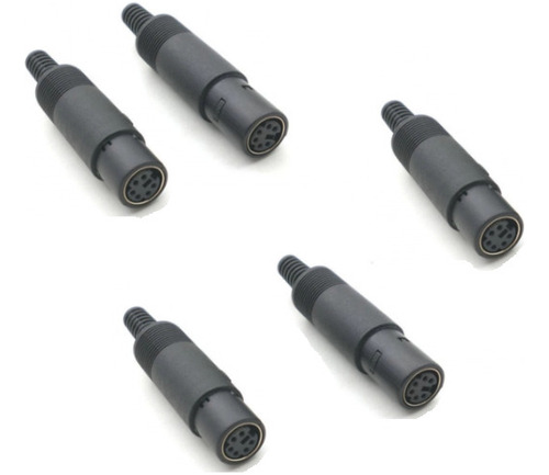 Conector Jack/hembra Mini Din 6 Pin (5pz)