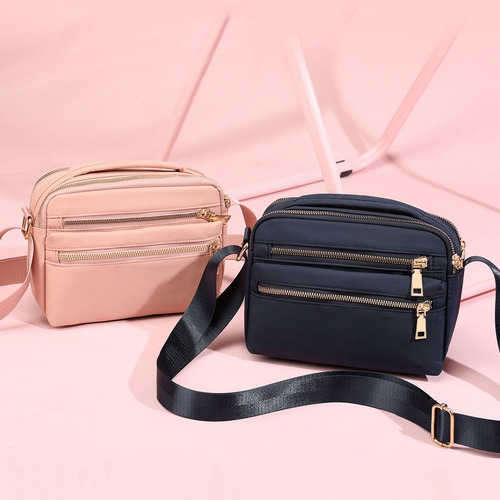 - Bolso Bandolera Con MĂșltiples Cremalleras Para Mujer
