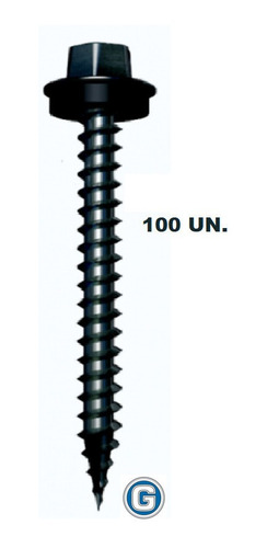 Tornillo Autoperforante Color Negro Aguja 14 X 2 1/2 X 100un